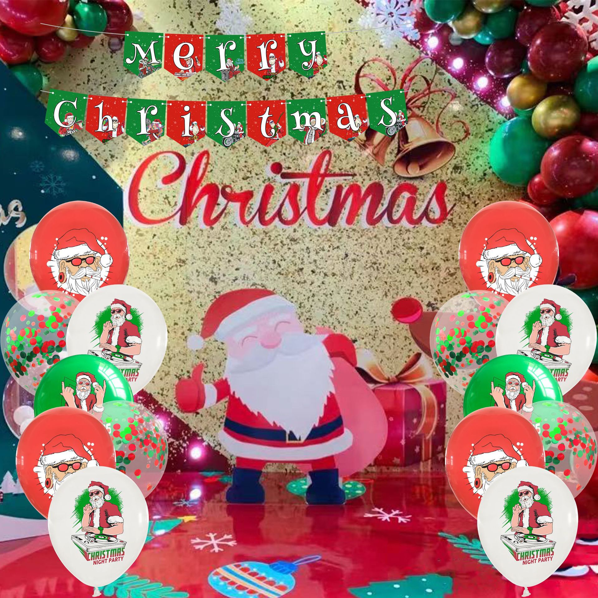 Christmas Santa Claus Emulsion Party Balloons display picture 1