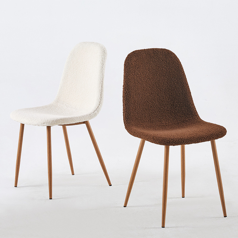 silla de comedor de lana minimalista, silla de comedor de alta densidad, esponja ligera y lujosa, conversación creativa, silla de oficina, silla de comedor