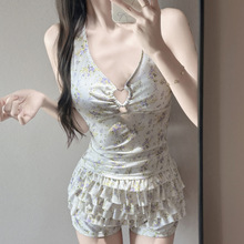 Ӿ��Ů�߼��д���ins���黨����ȹʽ������������ȼ���ȪӾ��