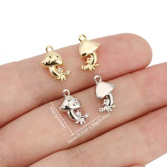 銅メッキ 18 k リアルゴールド色保持キノコペンダントシングルペンダント DIY ジュエリーアクセサリーネックレスペンダント半完成材料