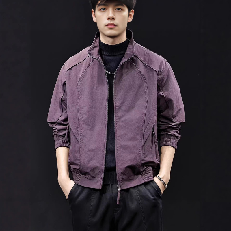 Men's Stand-Collar Jacket, New Spring and Autumn Trendy Casual Outerwear, Versatile Stylish Design, Loose Fit