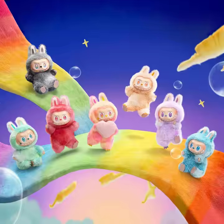现货拉布布三代前方高能心动马卡龙系列搪胶脸毛绒挂件labubu盲盒|undefined