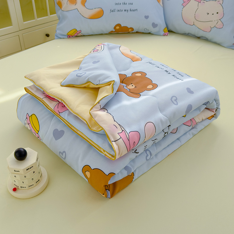 야옹스토리 [섬유전체 충전 A급 규격] 세탁기로 세탁 가능한 더블 여름이불 : [쿨링감 2배, 피부친화적, 알몸으로 자도 OK]