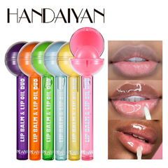 Cross-border hot product HANDAIYAN two-in-one lollipop color-changing lipstick lipstick moisturizing lip oil lip gloss