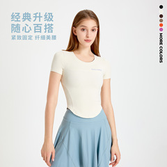 Sports short-sleeved women's quick-drying slimming running yoga wear T-shirt round neck skin-friendly breathable sports fitness top