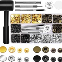 90pcs15mm金属四合扣厂家直销4色纽暗扣安装工具套餐装亚马逊跨境