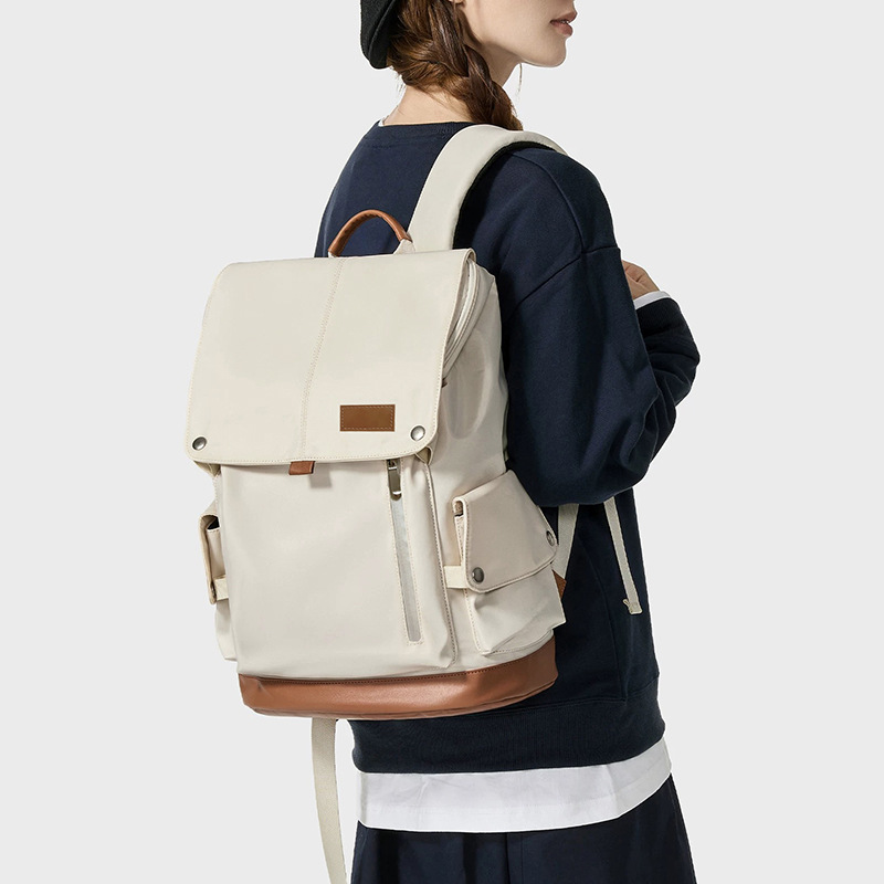 Mochila de moda de color contraste de alta capacidad de 16 pulgadas bolsas de computadora mochila de ocio al aire libre para hombres y mujeres soporte LOGO personalizado