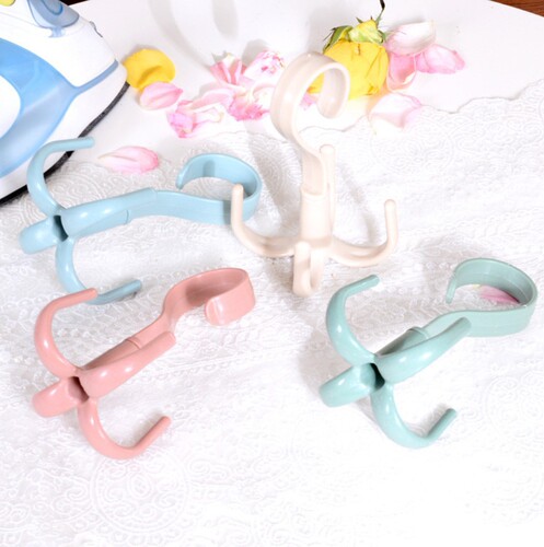 Four-claw hook, multi-functional coat hook, household wall hanging bag tie rack, punch-free scarf storage rack, rotatable