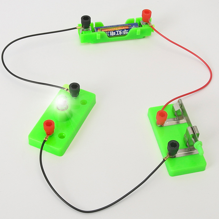 Tecnología de circuito simple pequeña serie de producción caja de experimento paralelo equipo de experimento de Ciencias de la escuela primaria circuito de soporte de lámpara pequeña