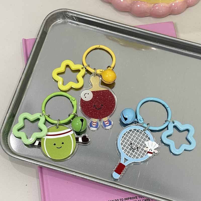 カードリング M31 かわいい漫画バドミントン卓球サッカーラグビーベルキーホルダーヘッドフォンスクールバッグペンダント|undefined