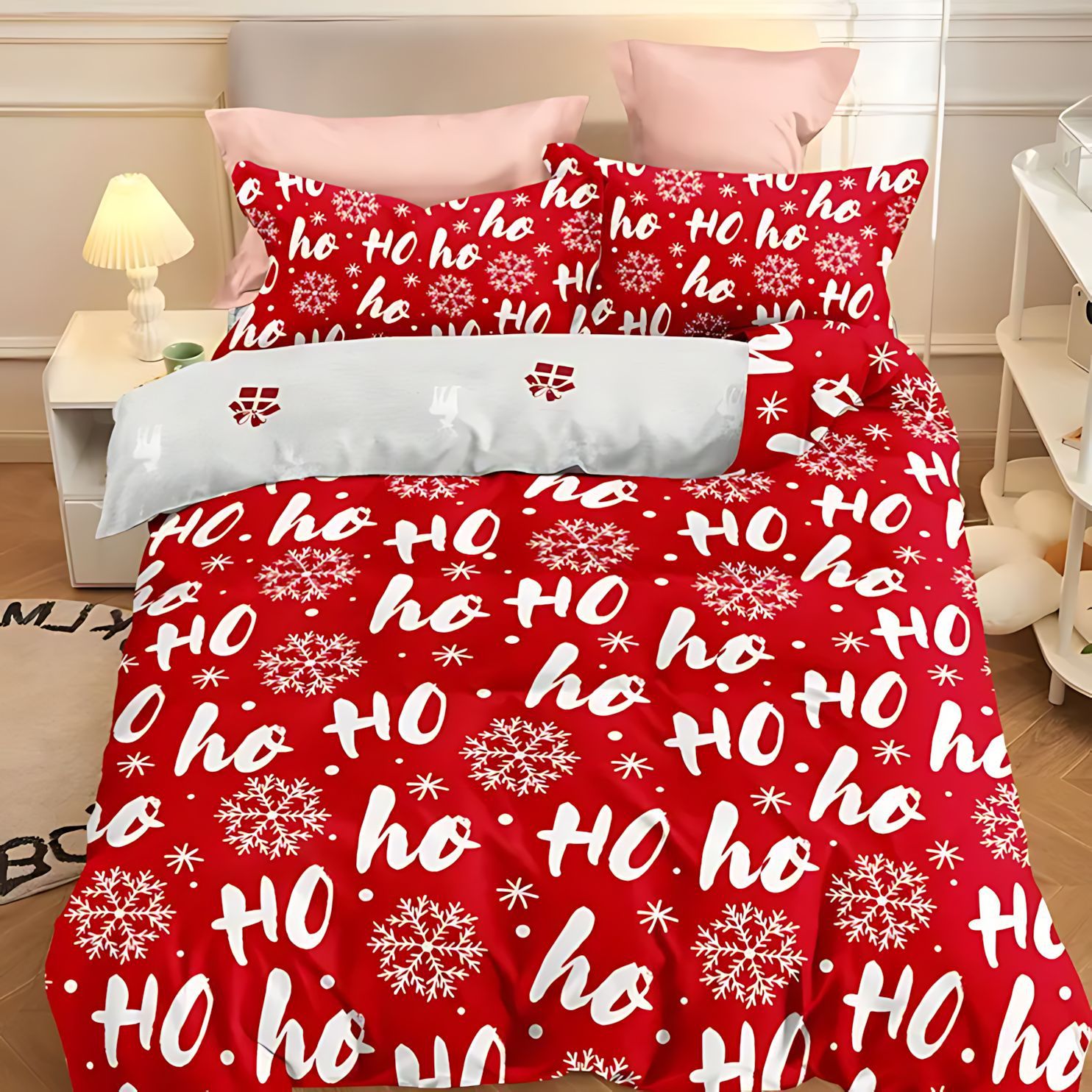 TEMU / JIT Transfronterizo suave renos Navidad impresión digital HD set de ropa de cama