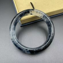 高冰飘花乌鸡扁条手镯石英岩玉手镯批发乌鸡翡翠手镯正圈缅甸老坑