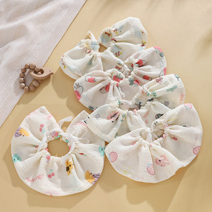Children's cute cotton gauze eating bib