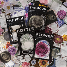 美好的一天 时光收藏录系列100张瓶子胶片月相花朵主题和纸贴纸包