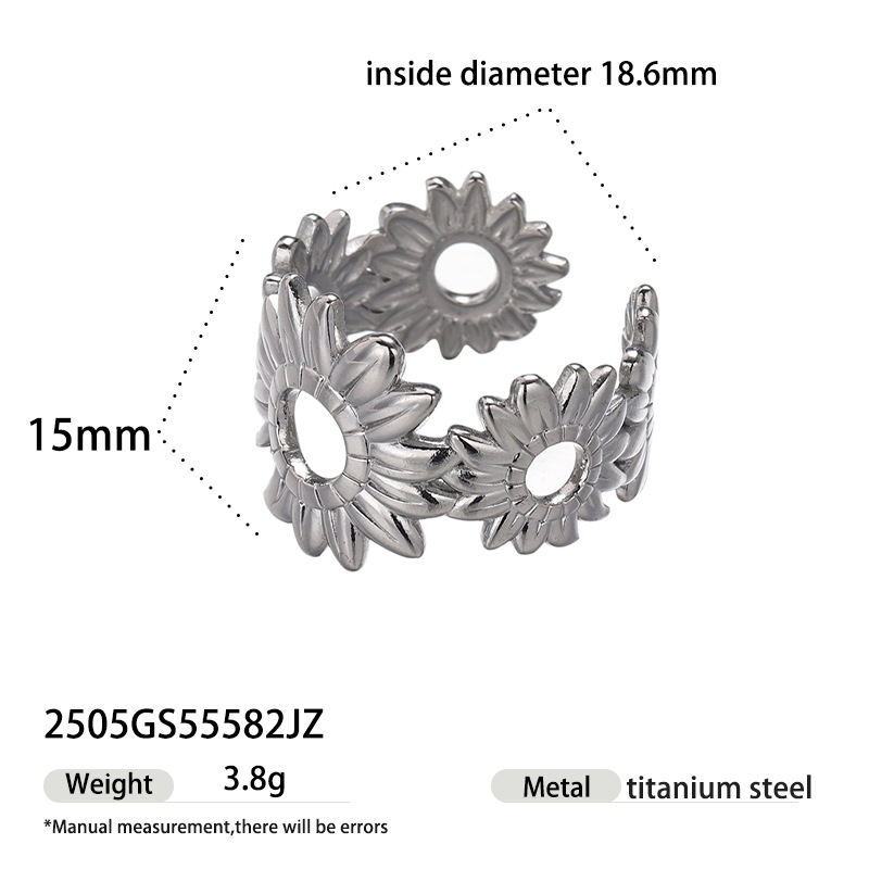 Anillo de acero inoxidable europeo y americano de Tena, lujo ligero, sensación de alta calidad, oro y plata, playa marina de dos colores, anillo de acero de titanio galvanizado, joyas de mano