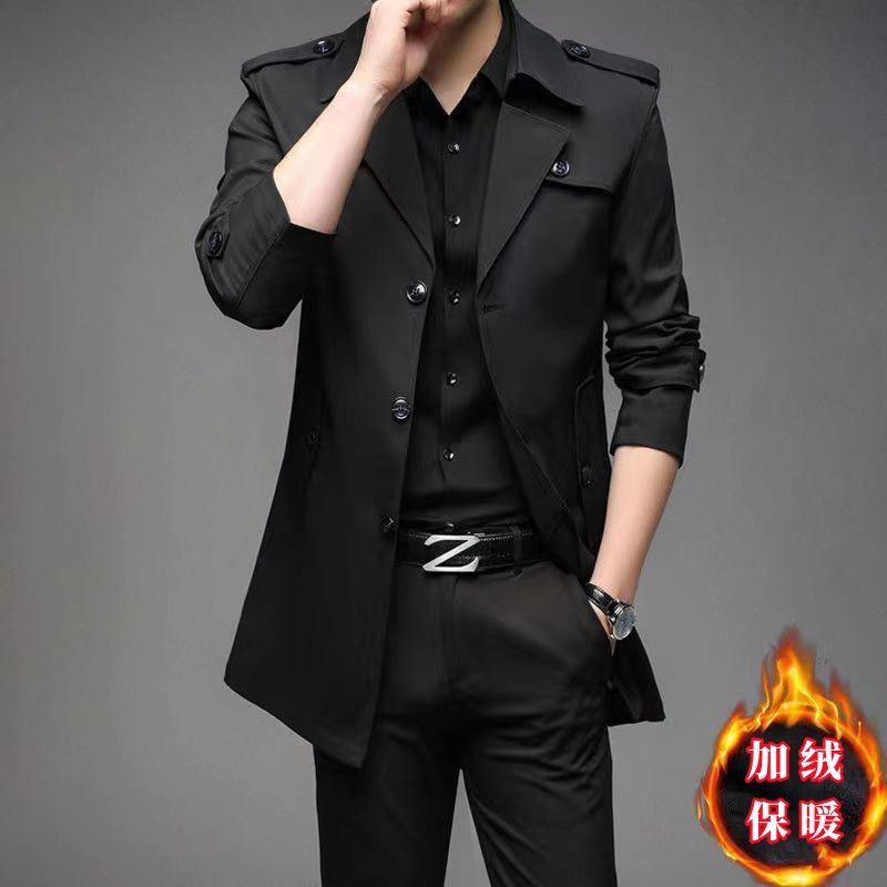 미드기장 윈드브레이커 [블랙] 플러스 벨벳 스타일