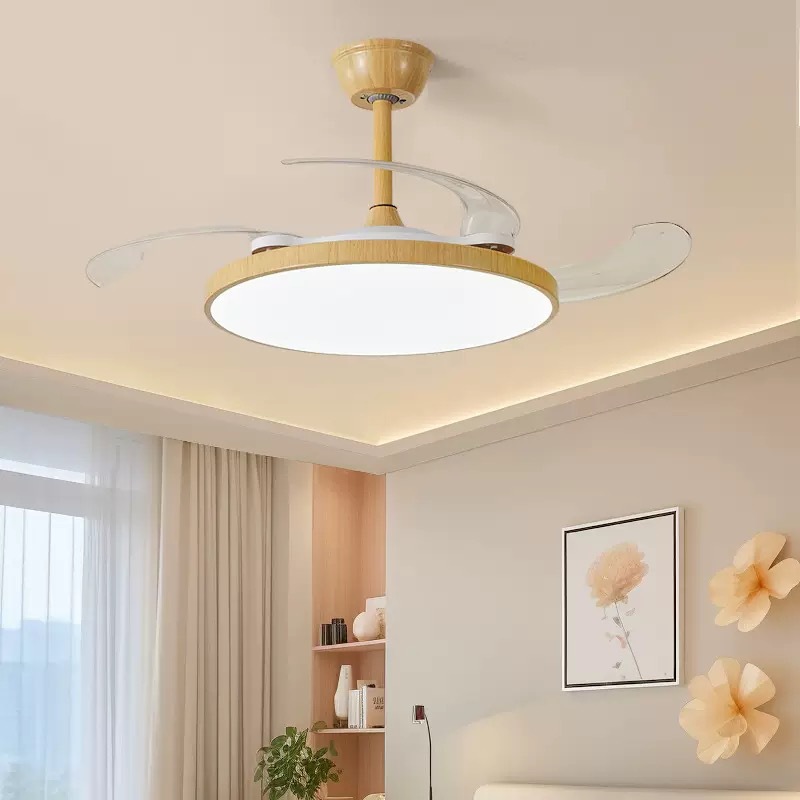 Ventilador de techo ultrafino e invisible, moderno y minimalista, para comedor, dormitorio, sala de estar, silencioso, eléctrico, montado en el techo.