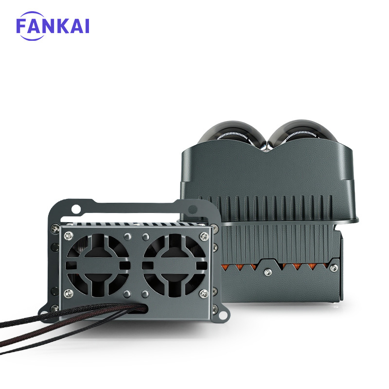 Lentes de dos ojos de doble taza de lámpara para automóviles motocicleta eléctrica E05 dos ojos de luz 80W de alta potencia de farol