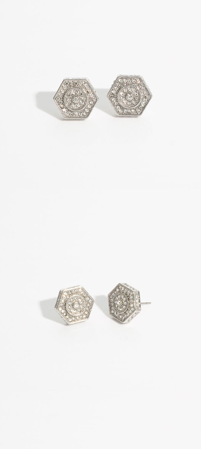 simple creative hexagonal female brass 14k real gold plated copper earrings femalepicture1