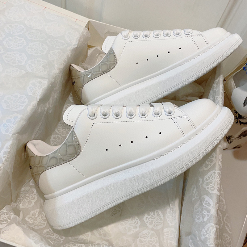 Mcqueen White Shoes for Women 2025 New Guangzhou Factory Direct Sales Thick-Soled Platform Shoes Casual Women's Shoes for Men and Couples