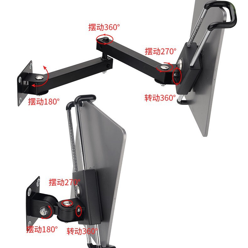 Tablet Pc Stand with Metal Lock, Wall-Mounted Support Bracket, Foldable with Anti-Theft Lock, Multifunctional Tablet Stand