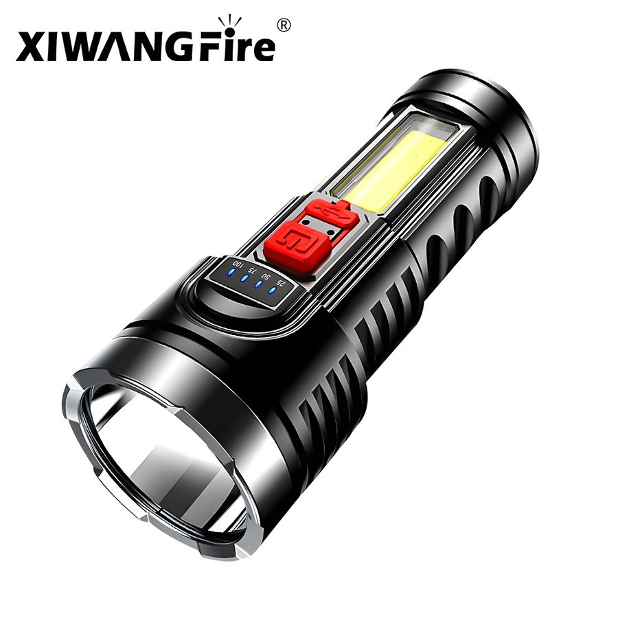 Transfronterizos COB linterna lateral luz de detección remota luz de montaje nocturno linterna al aire libre LED de gran capacidad USB carga luz