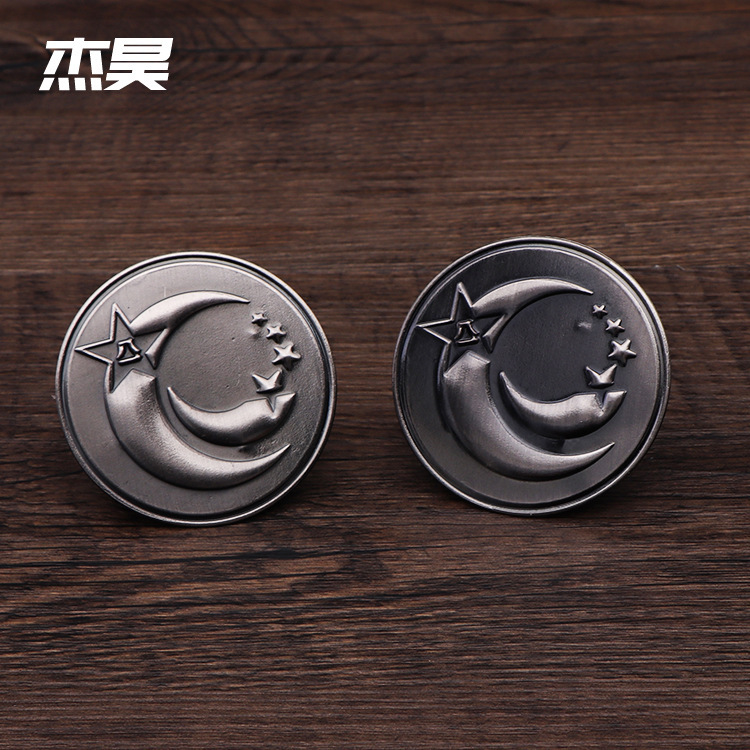 厂家供销精美复古锌合金古铜铭牌 烤漆圆形胸针金属标牌丝印logo