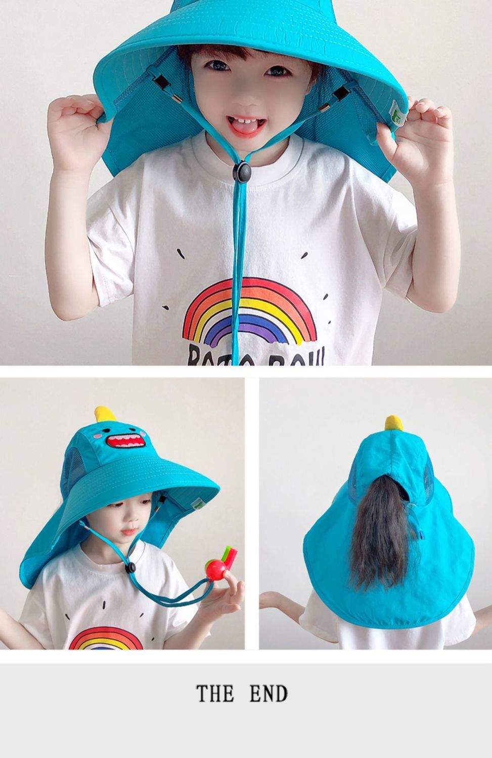 Children Unisex Cute Rabbit Dinosaur Shark Bucket Hat display picture 4