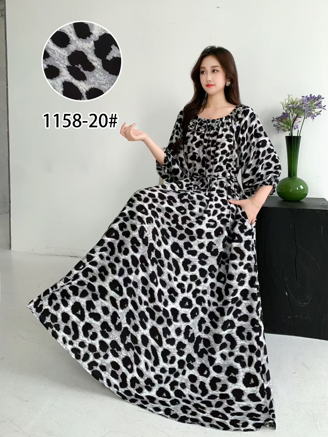 Ropa de mujer de talla grande transfronteriza europea y americana, vestido informal de algodón largo hasta la rodilla, holgado y cómodo, para verano, ropa de maternidad.