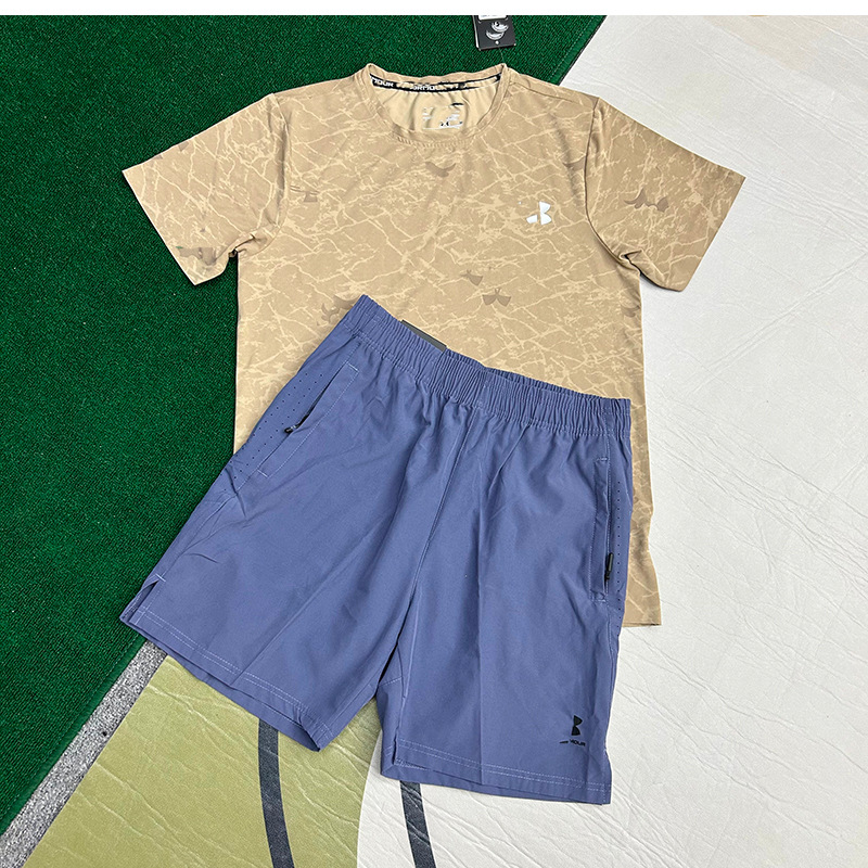 Hombres nuevos al por mayor deportes de secado rápido transpirables camisetas de manga corta entrenamiento de hielo suelta chaqueta casual fitness correr