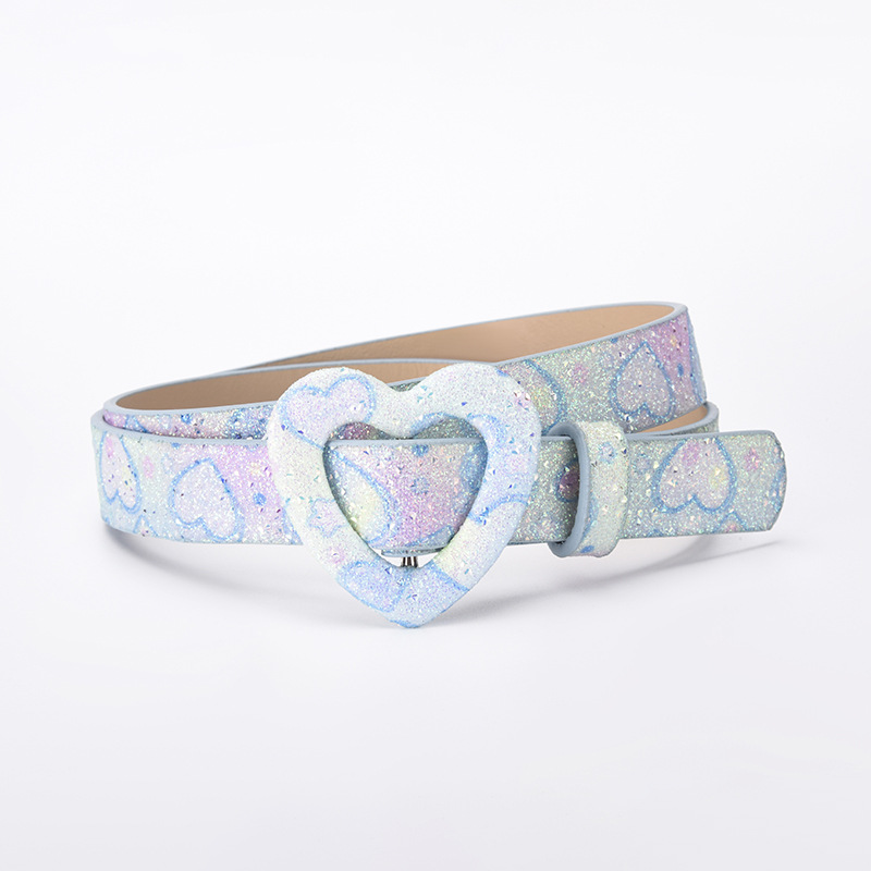 Cinturón Infantil Decorativo con Corazón de Piel de PU con Hebilla Automática para Ocio