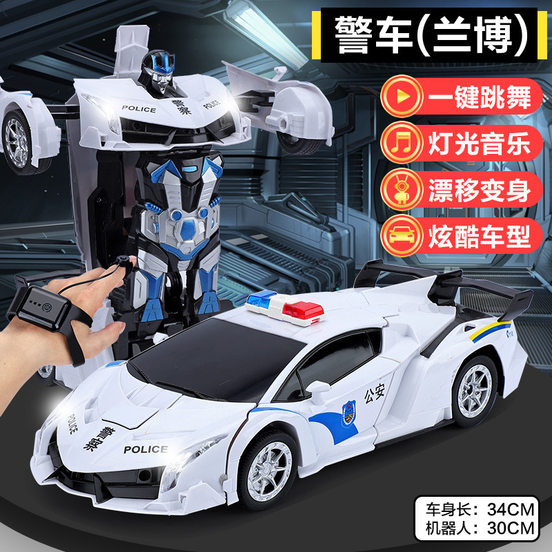 Control remoto de deformación de detección de gestos coche de carreras de cuatro ruedas recargable King Kong robot niño niño coche de juguete súper grande