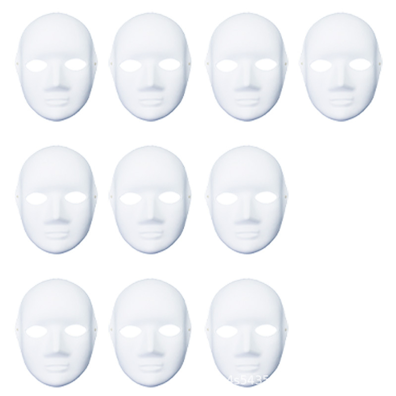 Amazon venta caliente máscara en blanco pulpa blanca props de jardín de infantes dibujado a mano carnaval máscara de graffiti DIY