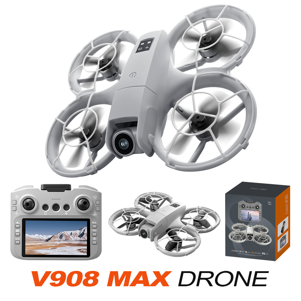 New Cross-Border V908Max Anti-Collision Remote Control Aircraft with Protective Cover Brushless Aerial Photography Drone Small Drone