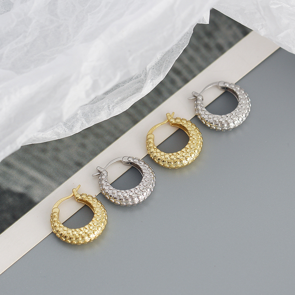 18K Real Gold Plated Plating Material Stone-Free Inlay Material Fashion Irregular Sterling Silver Earrings Plating 925 Silver Earrings