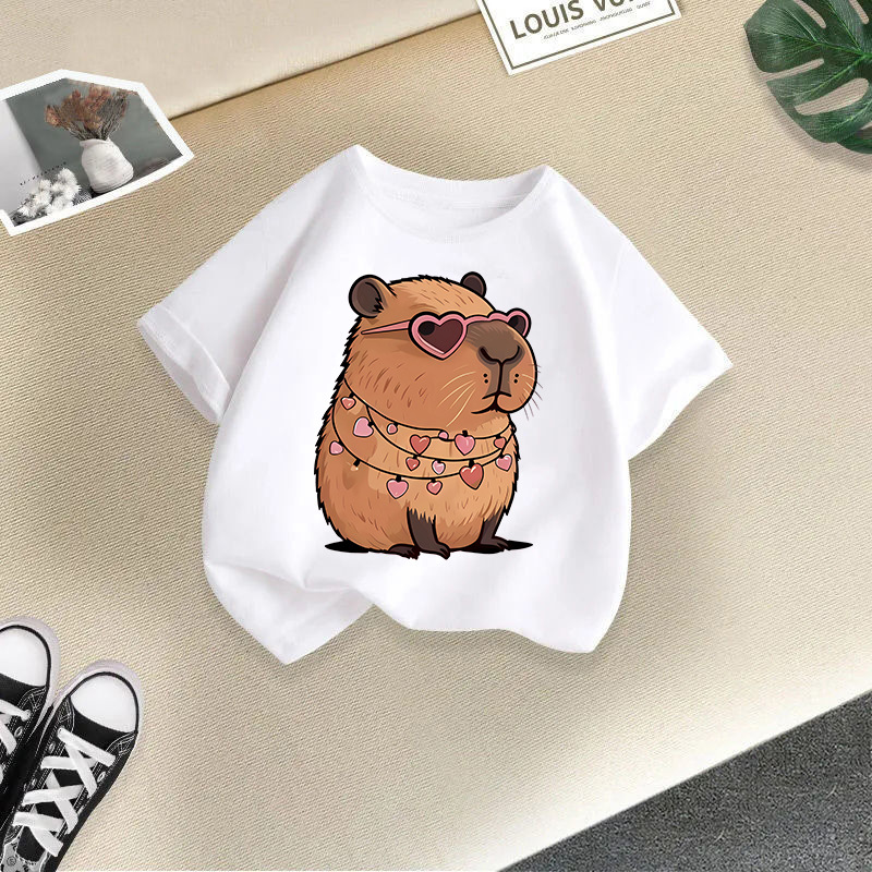 2025新型夏男女児童半袖アニメプリントtシャツ女子カジュアル上着国境を越えた子供服対外貿易ブーム