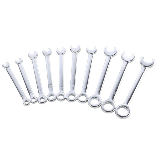 10-Piece Set of Mini Metric Open-End and SAE Combination Wrench Set with Open-End and SAE Combination Wrench Kit Tools 4-11mm