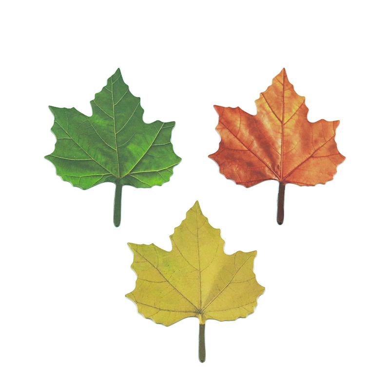 Maple leaf, sticker, base realistic note on wall