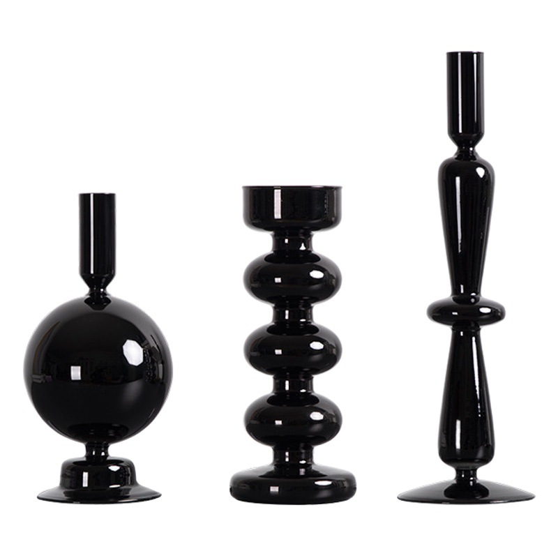 Simple retro estilo francés antiguo vela de cristal candelabro decoración de escritorio candelabro de cristal