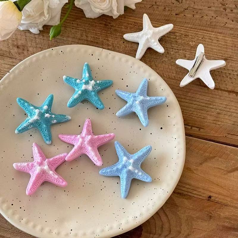 starfish simulation girls‘ hairpin side hairpin seaside duckbill hot girl fringe headdress female summer vacation updo hair accessories