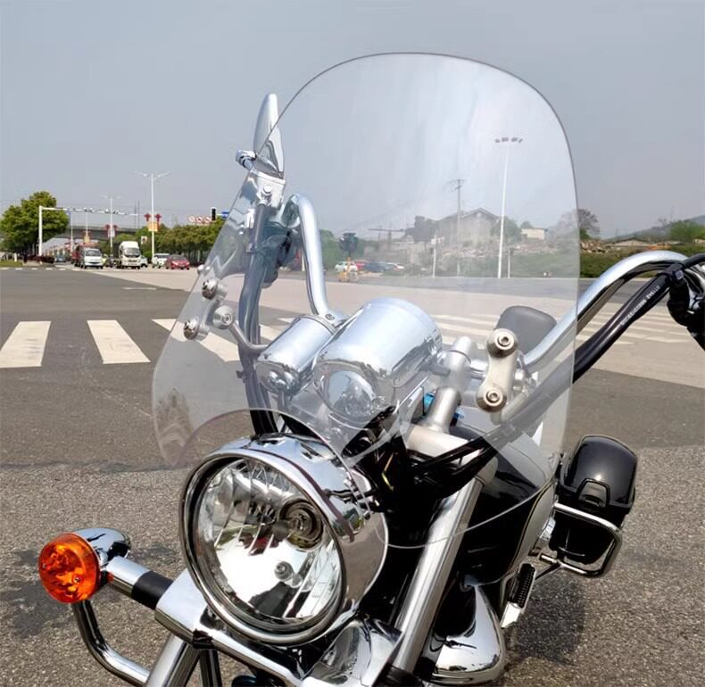Retro Motorcycle Round Light Windshield Universal Windscreen Suzuki Gz15O-A/E Prince Yueku Organic Glass