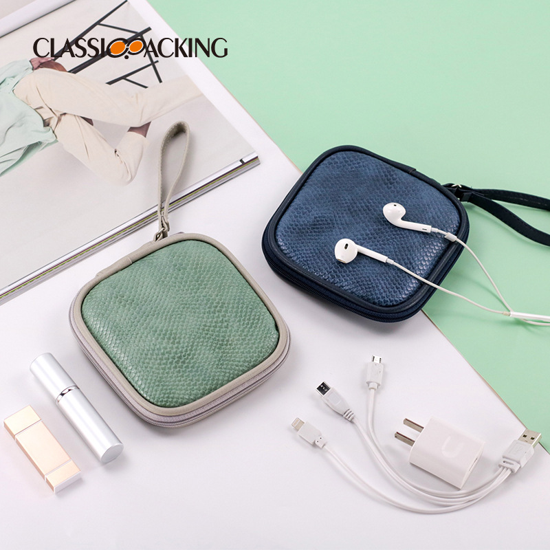 Bolsa de almacenamiento de cable de datos al por mayor de fábrica Mini Banco de energía portátil cubierta protectora estilo simple bolsa de auriculares Bluetooth inalámbrico image 5