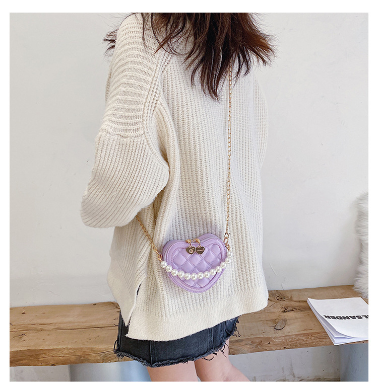 Lingge Pearl Chain Children's Bag Fashion One-shoulder Messenger Bag Coin Purse display picture 18