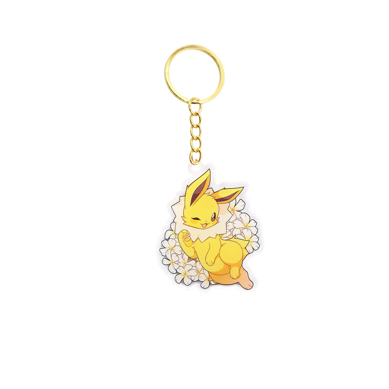 漫画かわいいピカチュウ Eevee キーホルダークリエイティブカップル小さなギフト車のキーチェーンバッグペンダント卸売|undefined