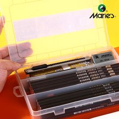 Plastic Pen Box Transparent Pencil Stationery Box Multi-Layer Large Capacity Multi-Function Removable Inner Compartment Simple Storage Wholesale