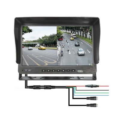 Car 10.1inch Display Screens Ahd Passenger Car and Truck Rear View Reversing High-Definition Four-Split Monitoring Blind Spot Image Screen (Car display) - 101inch-ahd-sf-monitor-2-channels