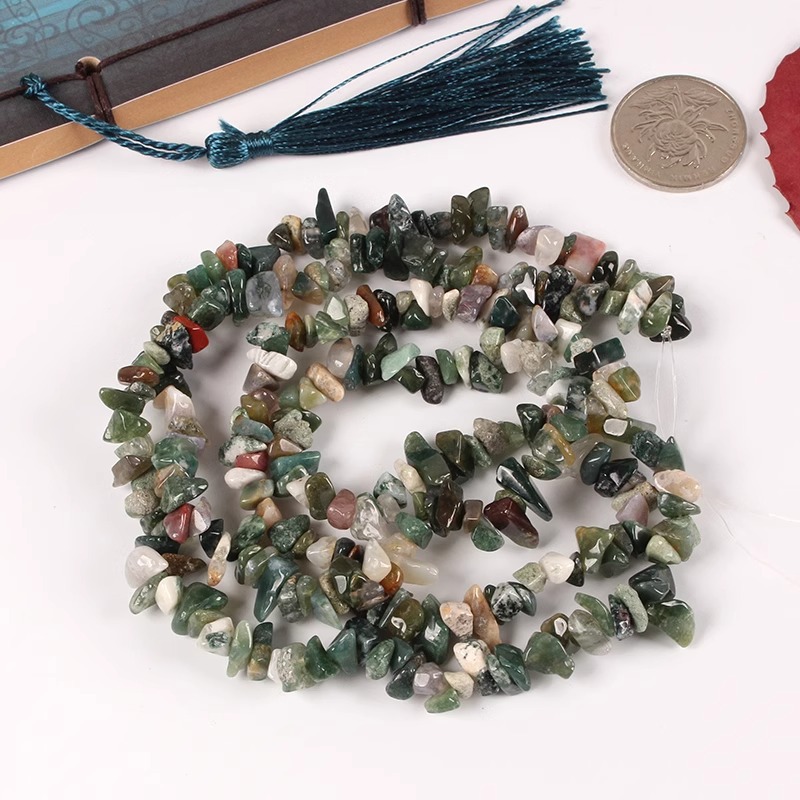 천연 수생 마노 자갈 긴 끈 자갈 5-7mm 길이 약 85cm