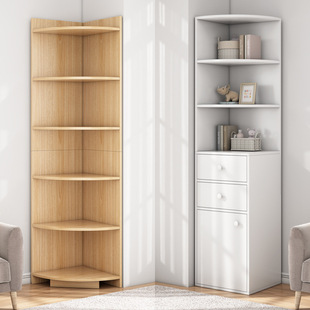 Corner Cabinet Floor-Standing Triangular Storage Rack Living Room Corner Storage Rack Multi-Layer Bookshelf Bedroom Corner Cabinet Corner Cabinet S^