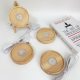 Round diffuser solid wood luminous base USB plug-in crystal aromatherapy lamp holder glass cover led lamp holder