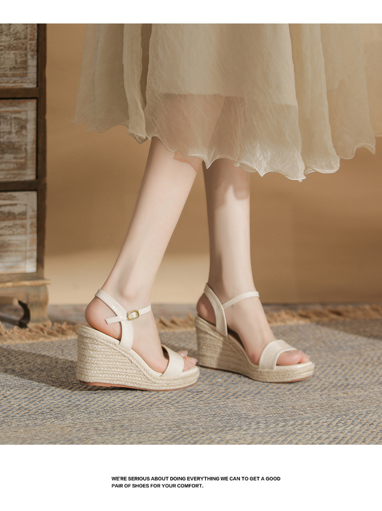 Sandal cao gót nữ hở mũi đế xuồng gót 9 cm — màu trắng ngà chi tiết 15